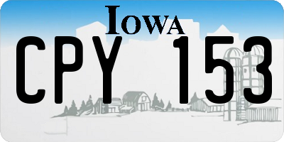 IA license plate CPY153