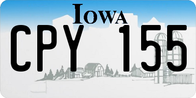 IA license plate CPY155