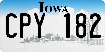 IA license plate CPY182