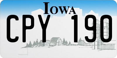 IA license plate CPY190