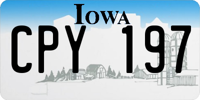 IA license plate CPY197