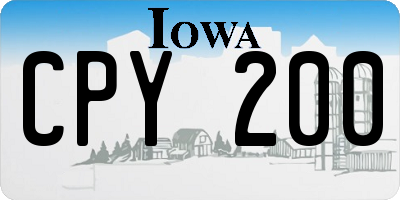 IA license plate CPY200