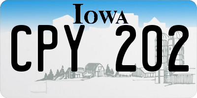 IA license plate CPY202