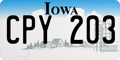 IA license plate CPY203