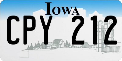 IA license plate CPY212