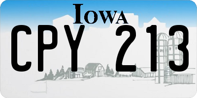 IA license plate CPY213
