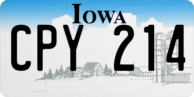 IA license plate CPY214