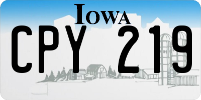IA license plate CPY219