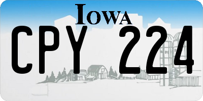 IA license plate CPY224