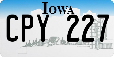 IA license plate CPY227
