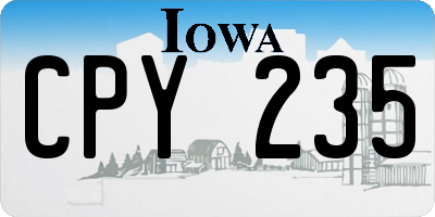 IA license plate CPY235