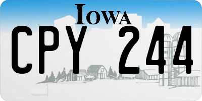 IA license plate CPY244