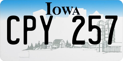 IA license plate CPY257