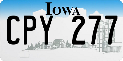 IA license plate CPY277