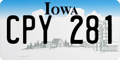 IA license plate CPY281