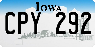 IA license plate CPY292