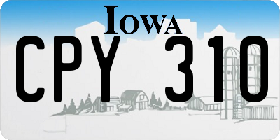 IA license plate CPY310