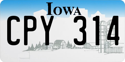 IA license plate CPY314