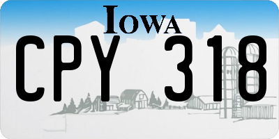 IA license plate CPY318