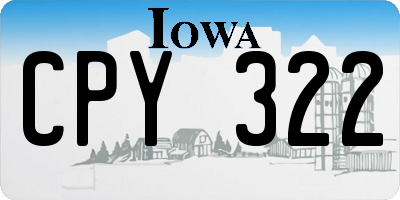 IA license plate CPY322