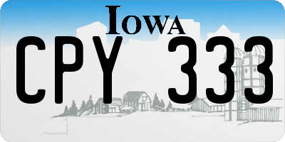 IA license plate CPY333