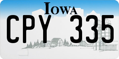 IA license plate CPY335