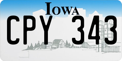 IA license plate CPY343