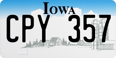 IA license plate CPY357