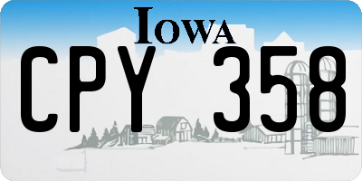 IA license plate CPY358