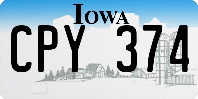 IA license plate CPY374