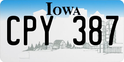 IA license plate CPY387