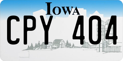 IA license plate CPY404