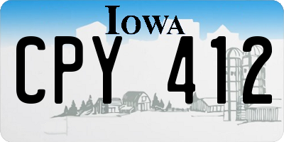 IA license plate CPY412