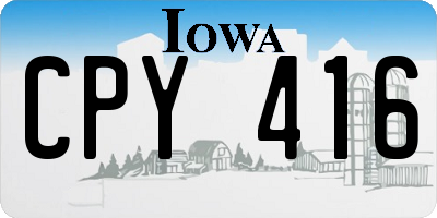 IA license plate CPY416