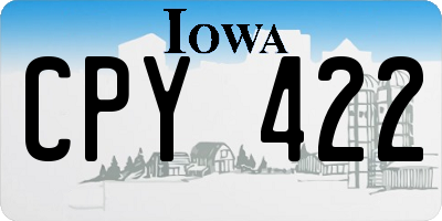 IA license plate CPY422