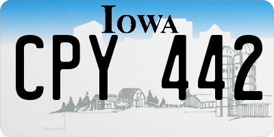 IA license plate CPY442