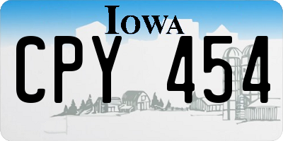 IA license plate CPY454