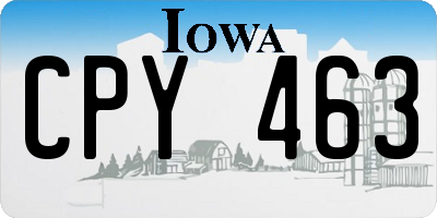 IA license plate CPY463