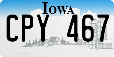 IA license plate CPY467