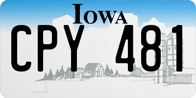 IA license plate CPY481
