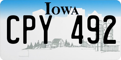 IA license plate CPY492