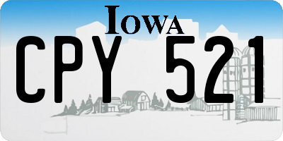 IA license plate CPY521