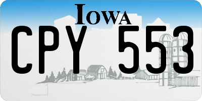 IA license plate CPY553