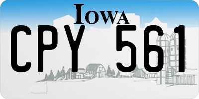 IA license plate CPY561