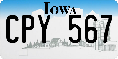 IA license plate CPY567