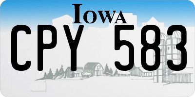 IA license plate CPY583