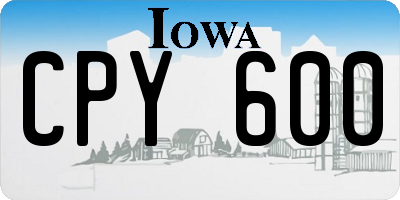 IA license plate CPY600