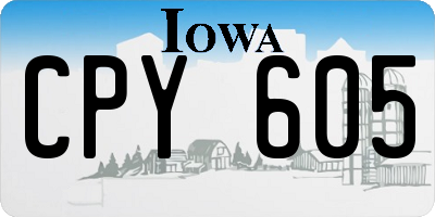 IA license plate CPY605
