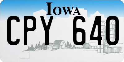IA license plate CPY640