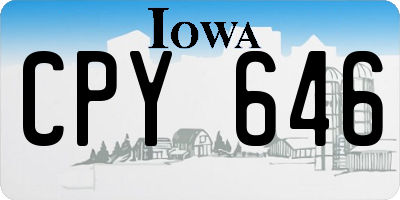 IA license plate CPY646